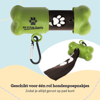 All 4 Pets Supply® Hondenpoepzakjes houder inclusief Hondenpoepzakjes - Dispenser - 320 stuks - Lavendel geur - 100% Biologisch Afbreekbaar - Poepzakjeshouder Hond - Bruin