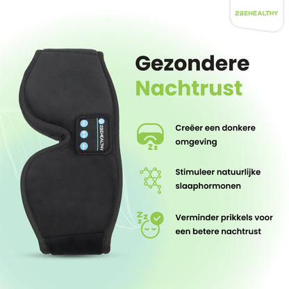 2BEHEALTHY 3D Slaapmasker met Bluetooth voor vrouwen & mannen