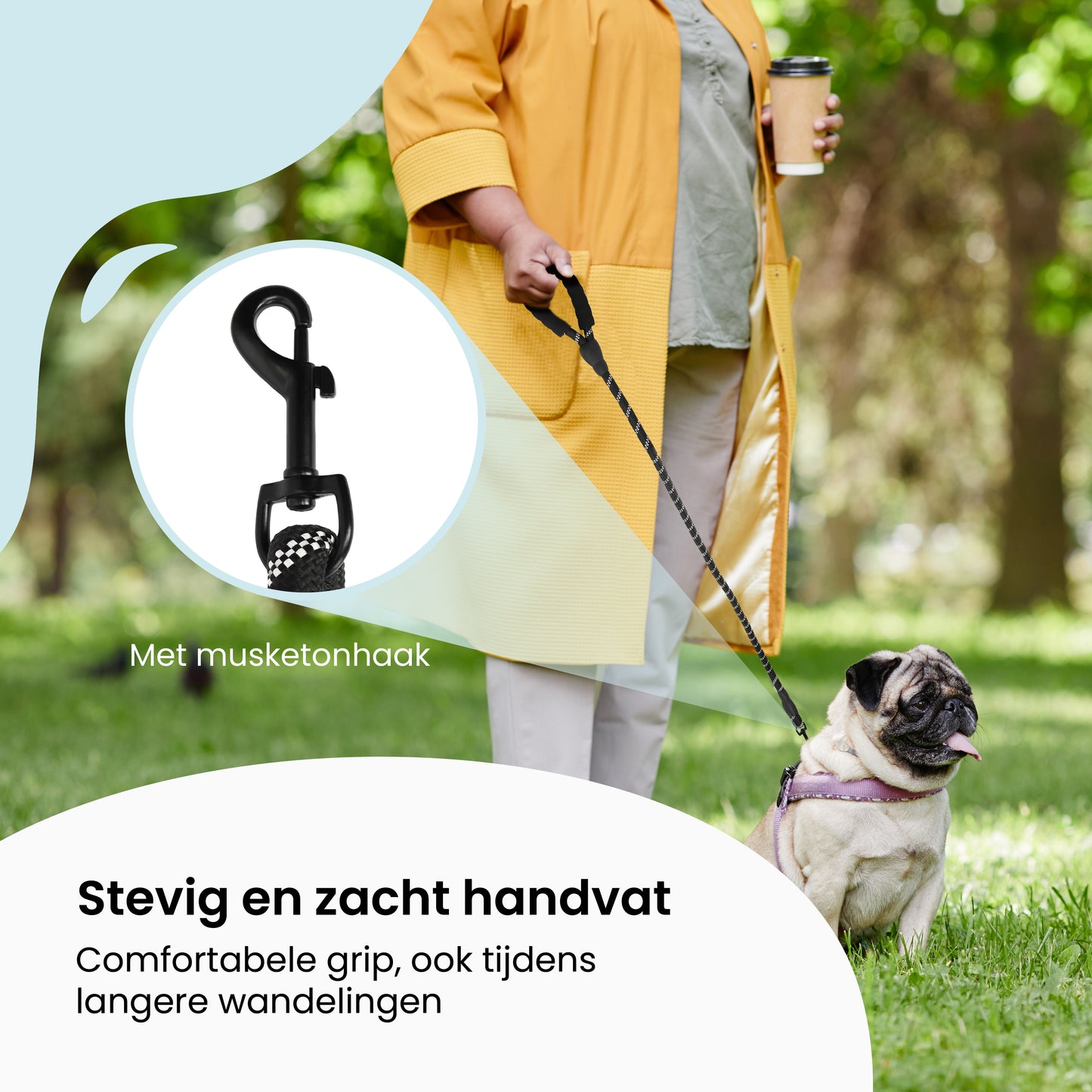 All 4 Pets Supply® Reflecterende Hondenriem - 3 meter - Zwart