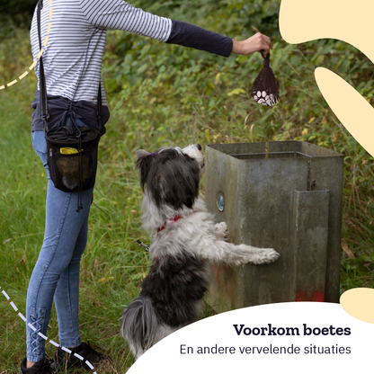 All 4 Pets Supply® Hondenpoepzakjes houder inclusief Hondenpoepzakjes - Dispenser - 320 stuks - Lavendel geur - 100% Biologisch Afbreekbaar - Poepzakjeshouder Hond - Bruin