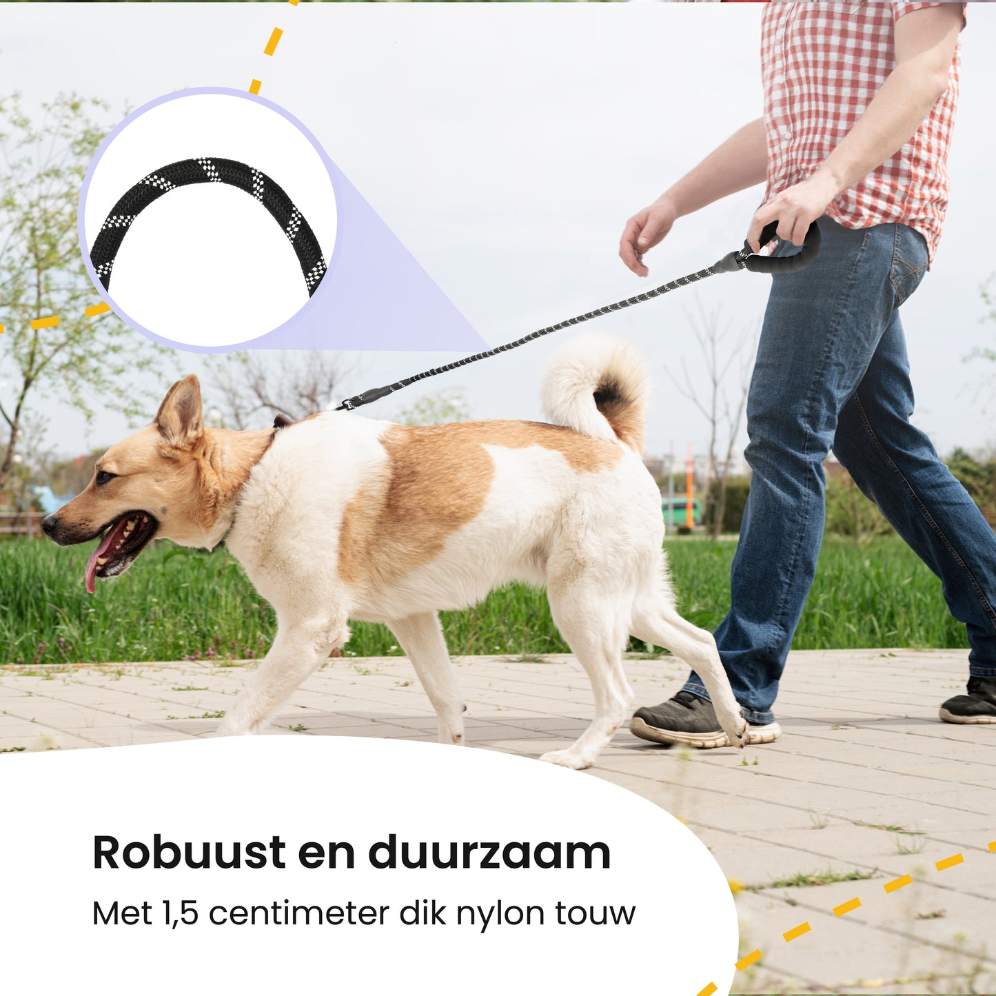 All 4 Pets Supply® Reflecterende Hondenriem - 3 meter - Zwart