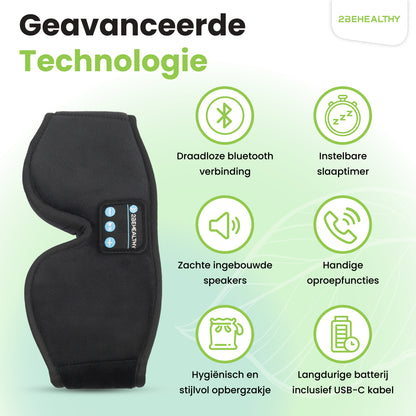 2BEHEALTHY 3D Slaapmasker met Bluetooth voor vrouwen & mannen