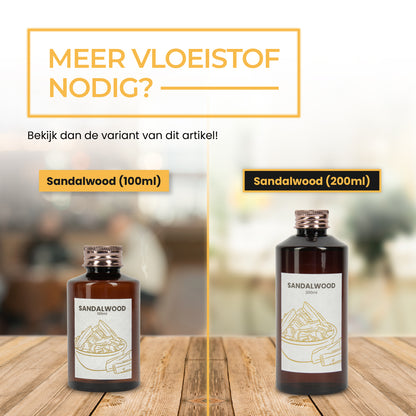 2BEHOME® Geurstokjes Navulling - Sandalwood - 100 ml - Wooden Luxury Collection - Geurverspreider - Huisparfum - Luchtverfrisser