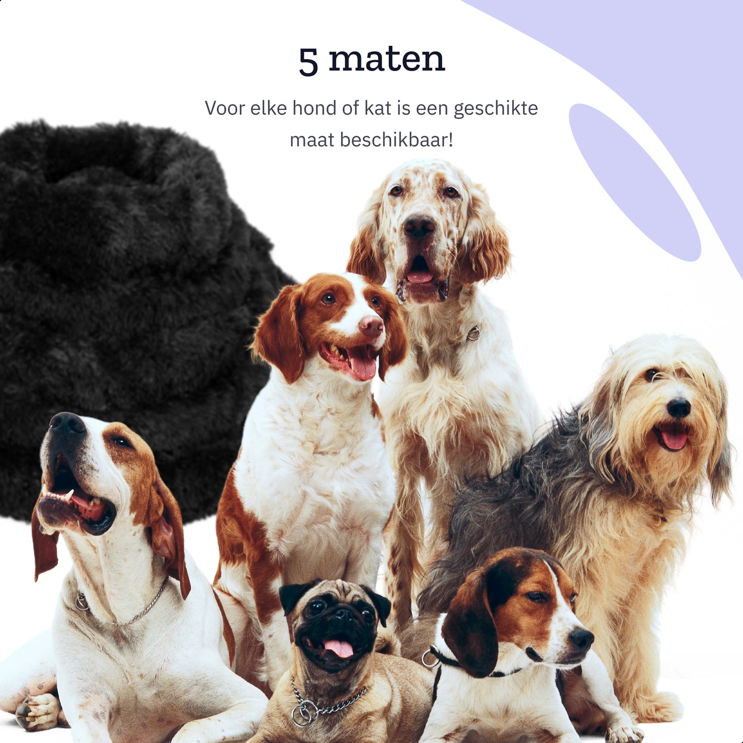 All 4 Pets Supply® Hondenmand Donut - Maat L - Geschikt Voor Honden Tot 60 cm