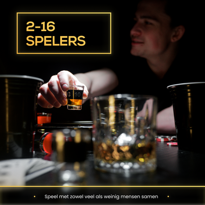 2BEHOME® Luxe Drankspel Roulette Incl. 16 shotglaasjes - Drank spelletjes - Spelletjes voor volwassenen