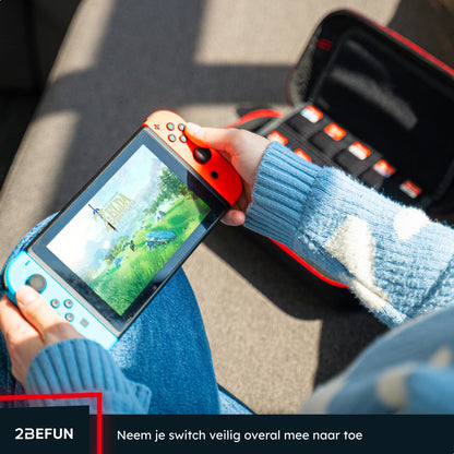 2BEFUN® Nintendo Switch OLED Case incl. Screenprotector - Ook voor Nintendo switch accessoires