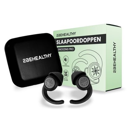 2BEHEALTHY® Slaapoordoppen - 2 Paar (M&L) - Festival oordopjes - Zwart