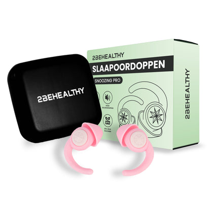 2BEHEALTHY® Slaapoordoppen - 2 Paar (M&L) - Festival oordopjes - Roze