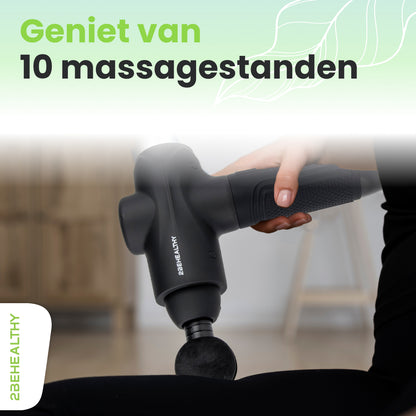 2BEHEALTHY® Massage Gun Professioneel XG10 - Incl. 10 Opzetstukken - USB-C Oplaadbaar - Massage apparaat