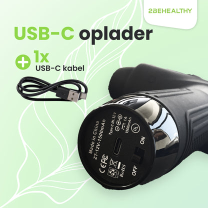 2BEHEALTHY® Massage Gun Professioneel XG10 - Incl. 10 Opzetstukken - USB-C Oplaadbaar - Massage apparaat