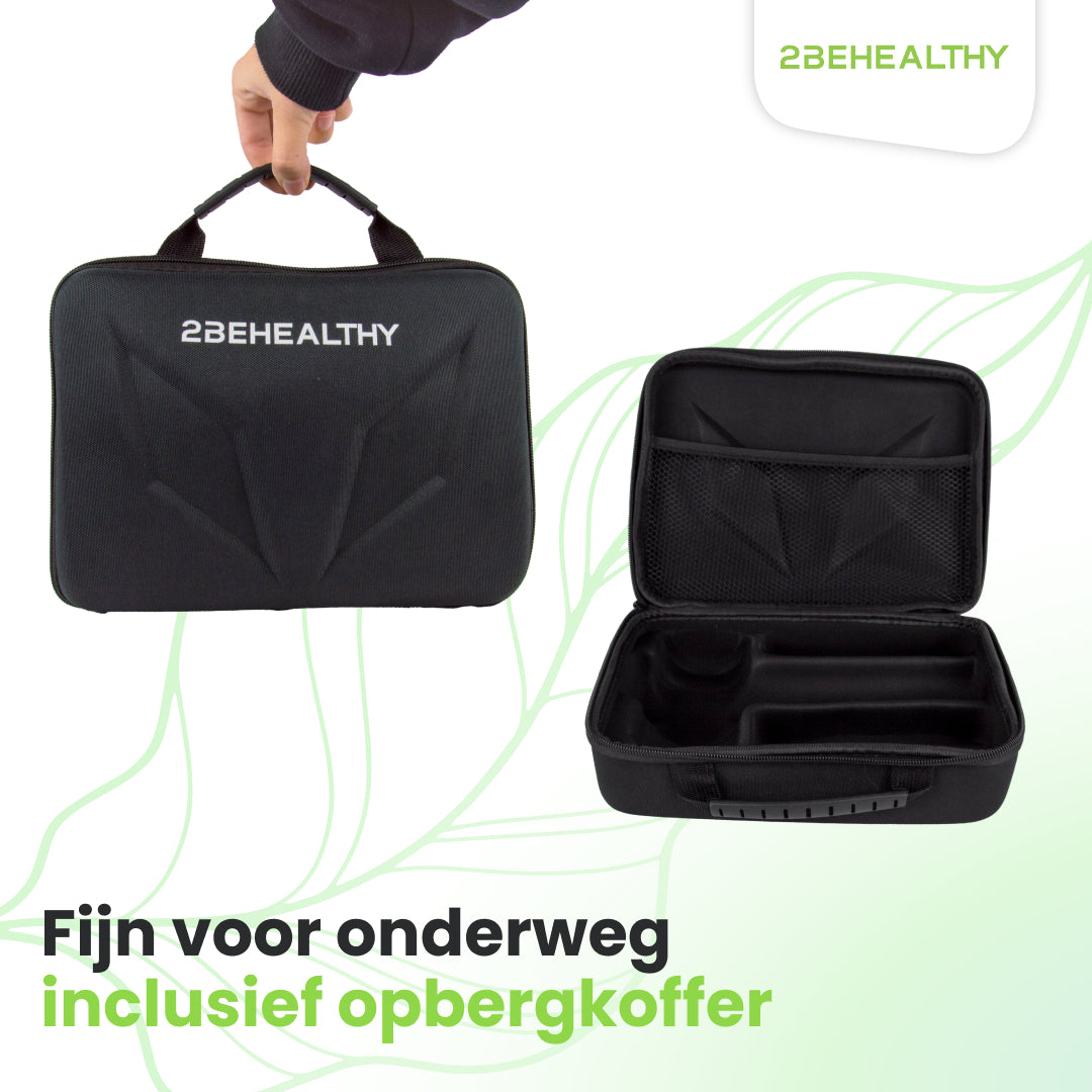 2BEHEALTHY® Massage Gun Professioneel XG10 - Incl. 10 Opzetstukken - USB-C Oplaadbaar - Massage apparaat