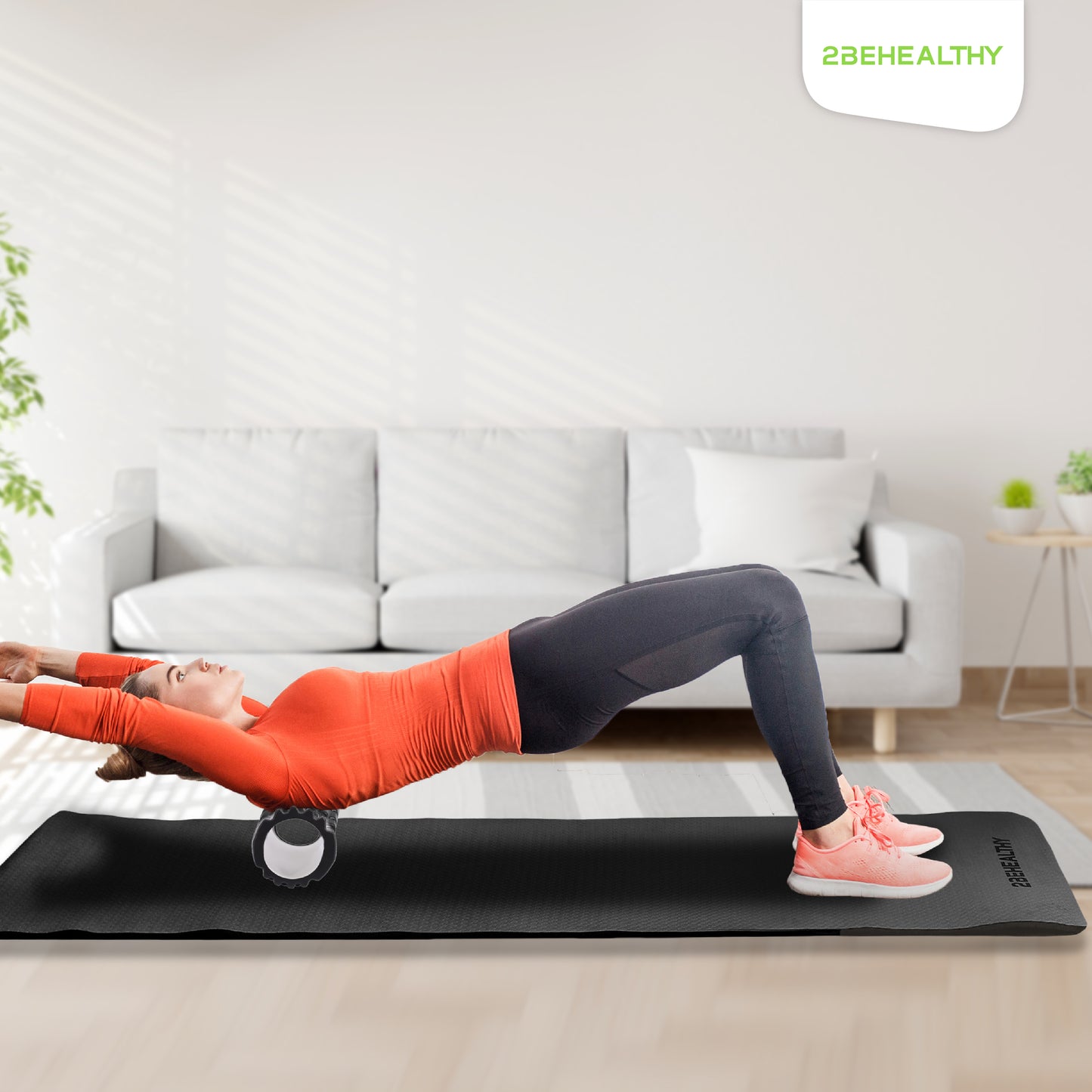 2BEHEALTHY® Yoga Mat extra dik & Foam Roller Combinatie set